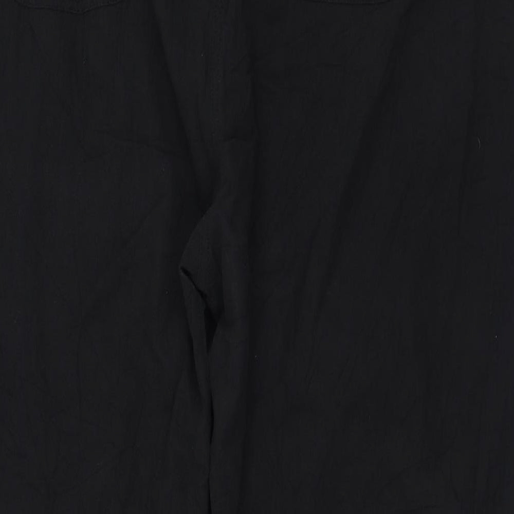 Yours Womens Black  Cotton Trousers  Size 26 L29 in Regular