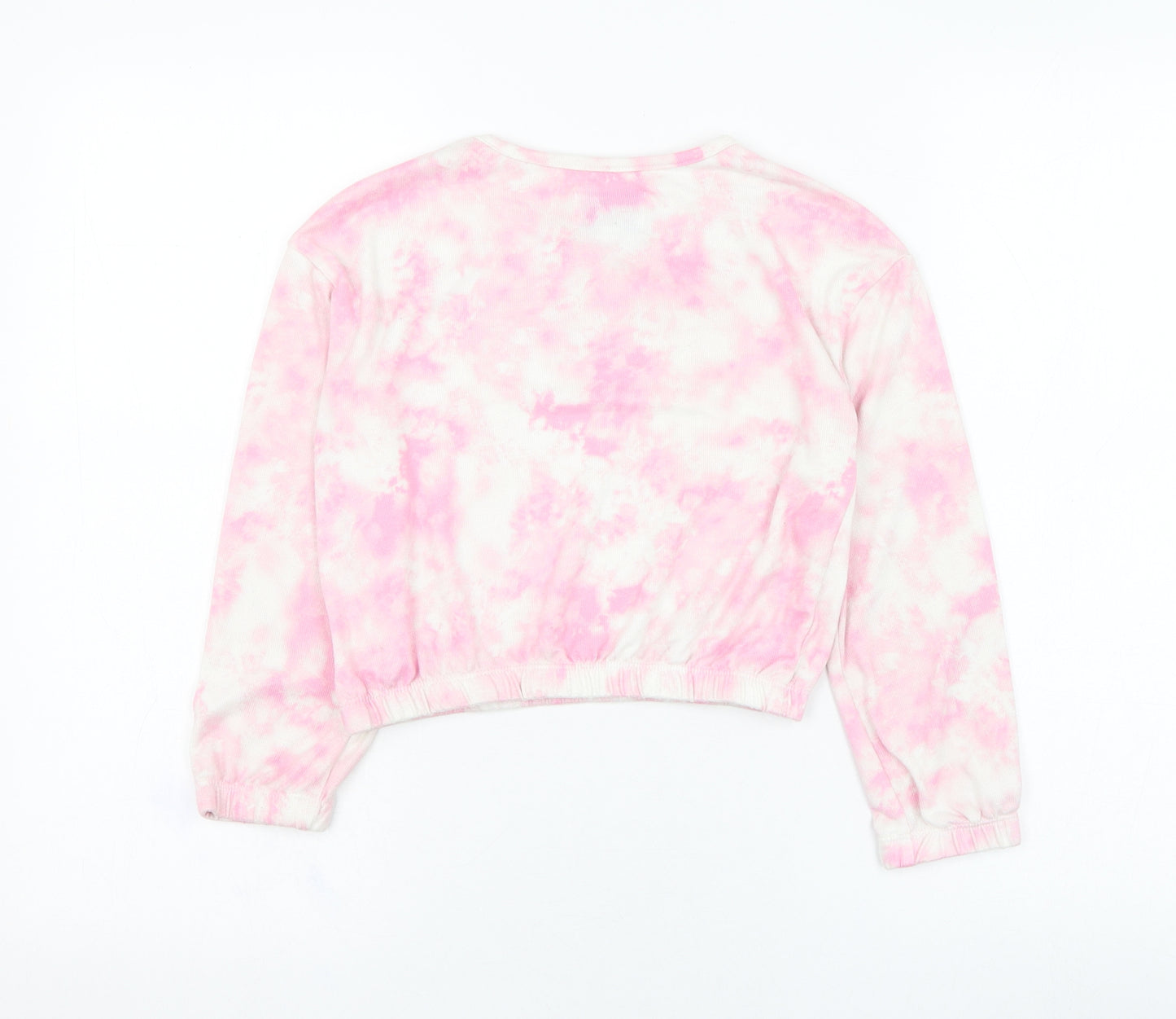 Peaches & Dreams Girls Pink  Polyester Pullover Sweatshirt Size 7-8 Years  Pullover - Tie dye