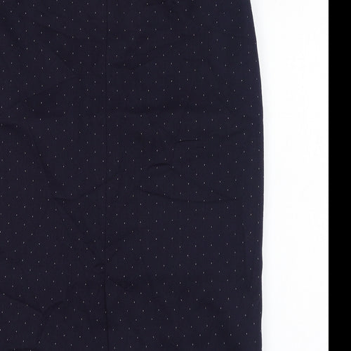 Clan Crest Womens Blue Polka Dot Wool Straight & Pencil Skirt Size 14   Zip