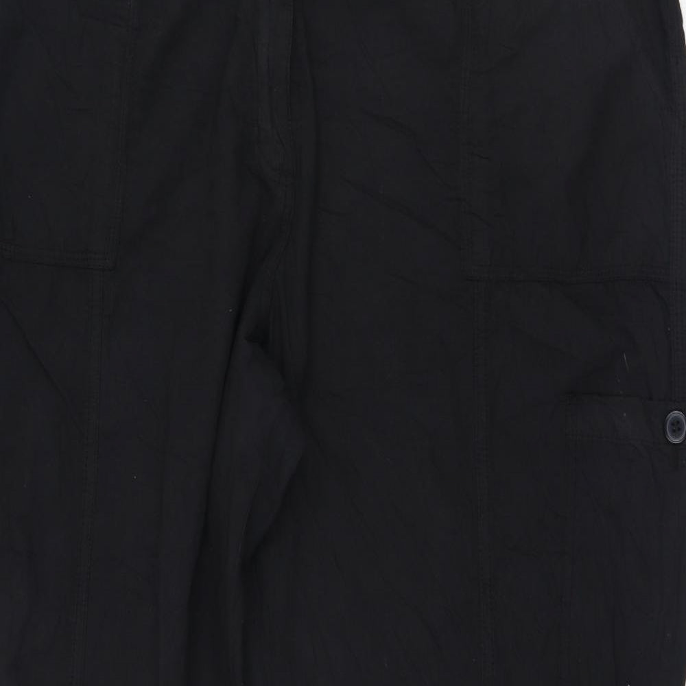 Simply Be Womens Black  Cotton Trousers  Size 22 L29 in Regular Zip