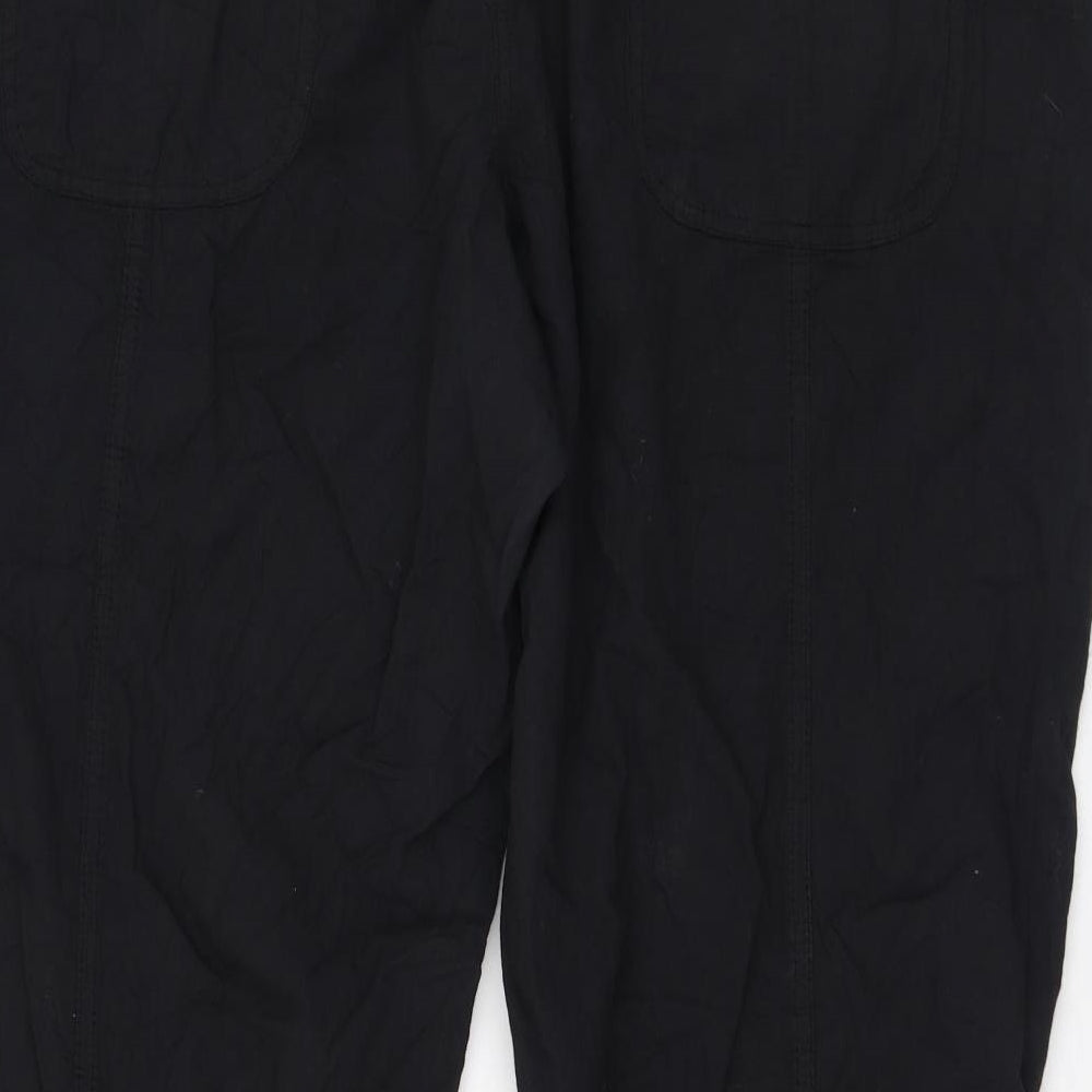 Simply Be Womens Black  Cotton Trousers  Size 22 L29 in Regular Zip