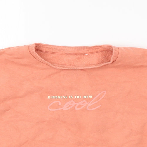 George Girls Orange  Cotton Pullover Sweatshirt Size 3-4 Years