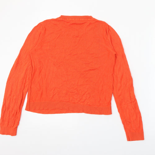 ASOS Womens Orange Crew Neck  Viscose Pullover Jumper Size 10
