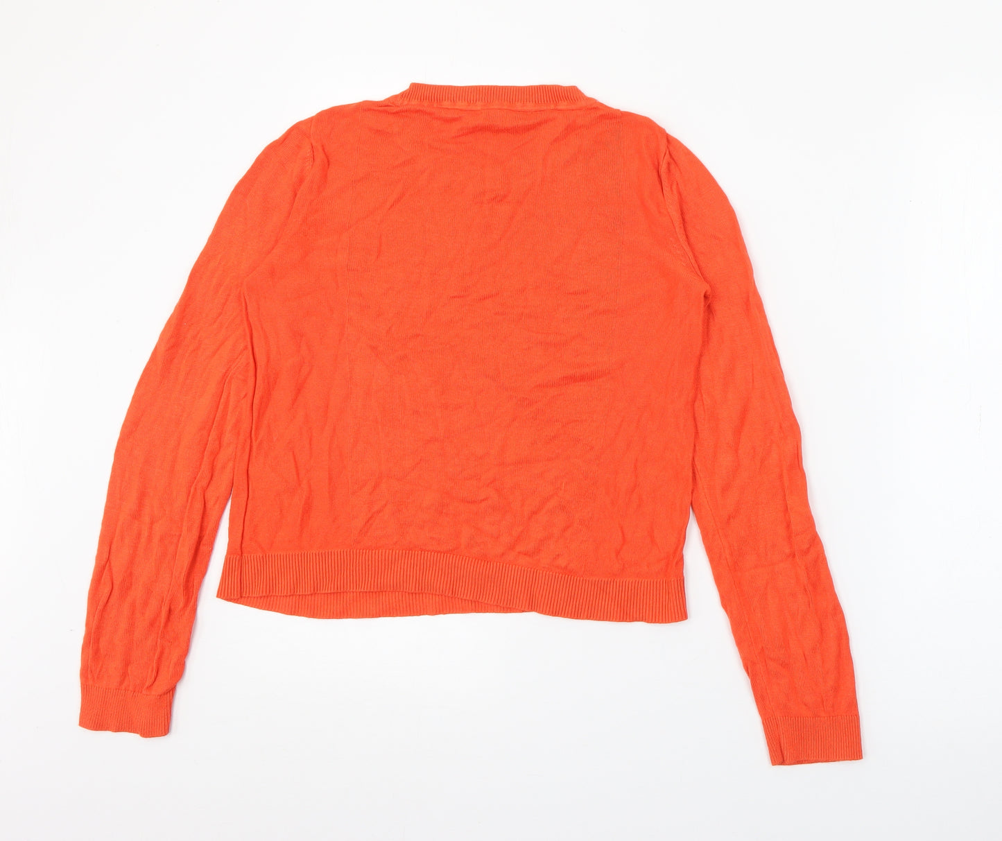 ASOS Womens Orange Crew Neck  Viscose Pullover Jumper Size 10
