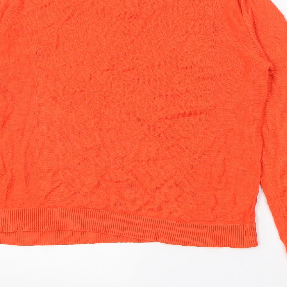 ASOS Womens Orange Crew Neck  Viscose Pullover Jumper Size 10