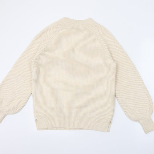 NEXT Womens Ivory V-Neck  Viscose Pullover Jumper Size S