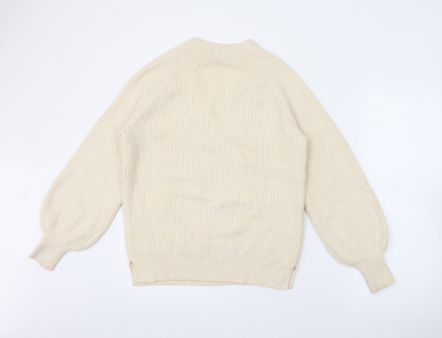 NEXT Womens Ivory V-Neck  Viscose Pullover Jumper Size S