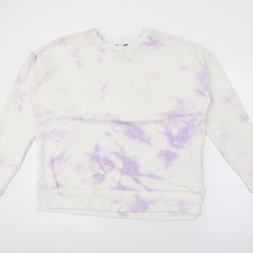 New Look Womens White Crew Neck  Viscose Pullover Jumper Size S