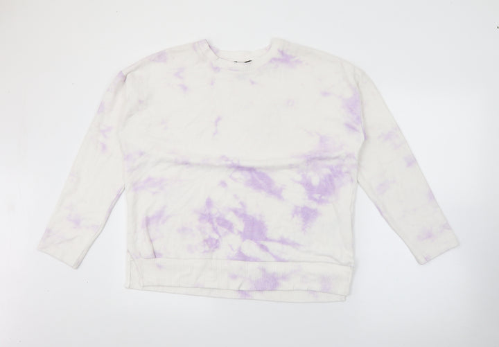 New Look Womens White Crew Neck Viscose Pullover Jumper Size S