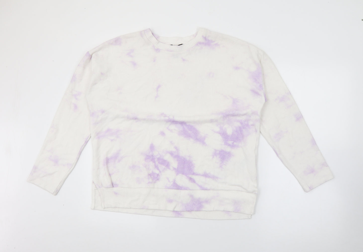 New Look Womens White Crew Neck  Viscose Pullover Jumper Size S