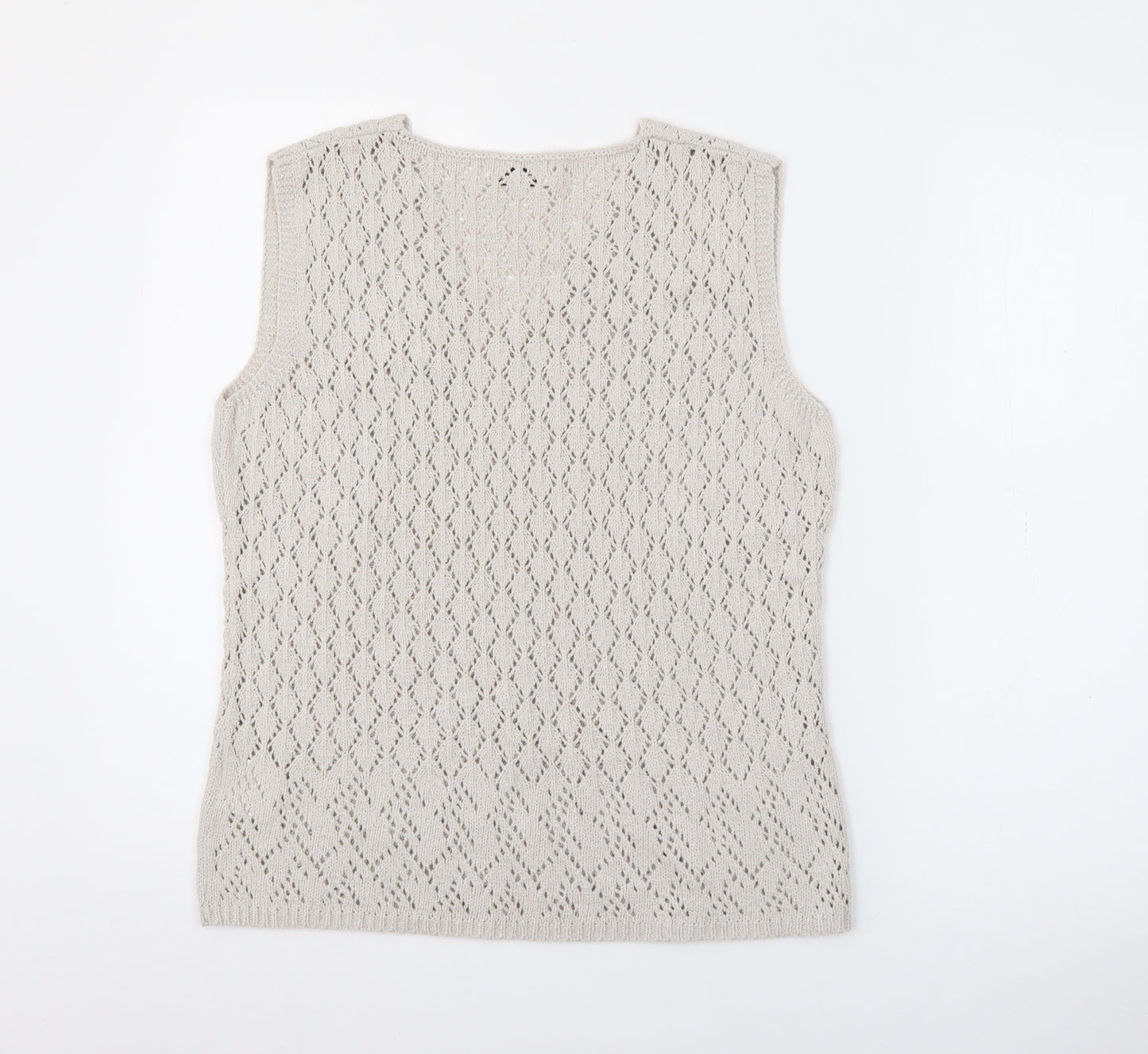 FRANK WALDER Womens Grey V-Neck  Polyacrylate Fibre Pullover Jumper Size S