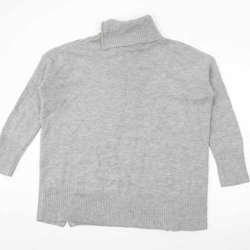 Wallis Womens Grey Roll Neck  Acrylic Pullover Jumper Size S