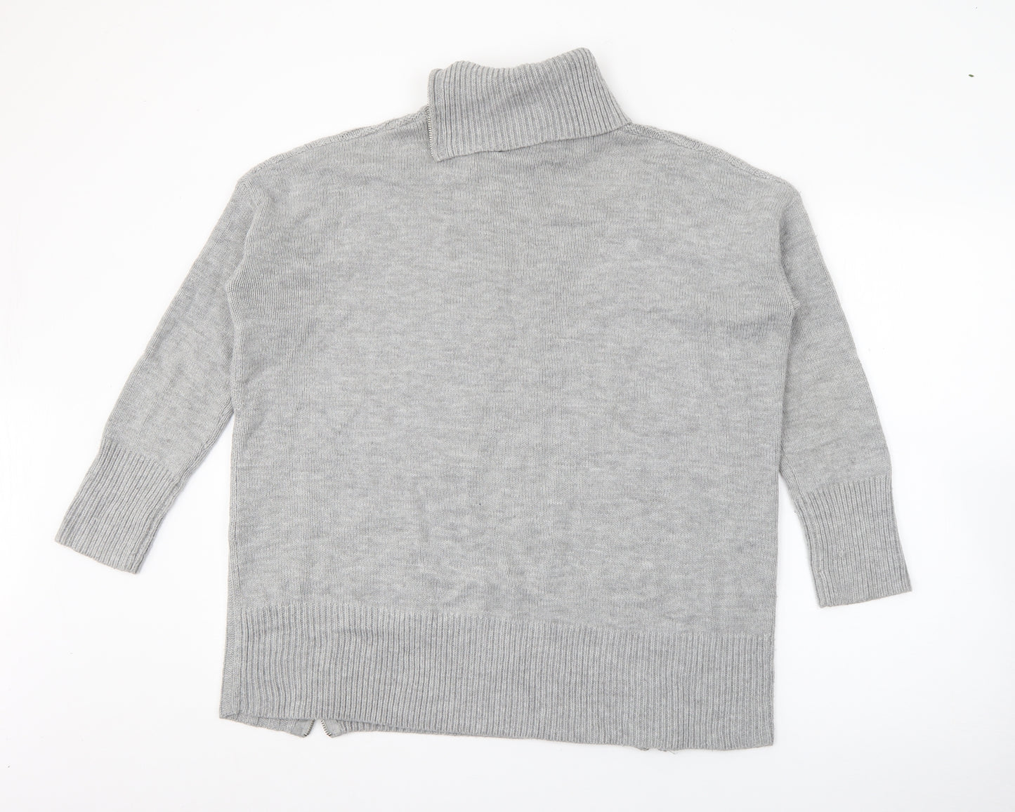Wallis Womens Grey Roll Neck  Acrylic Pullover Jumper Size S