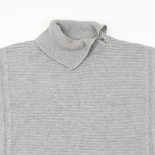 Wallis Womens Grey Roll Neck  Acrylic Pullover Jumper Size S