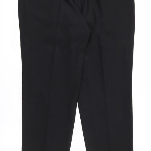 Preworn Womens Black  Polyester Trousers  Size 36 in L32 in Regular Button