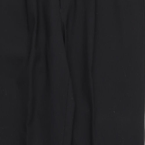 Preworn Womens Black  Polyester Trousers  Size 36 in L32 in Regular Button