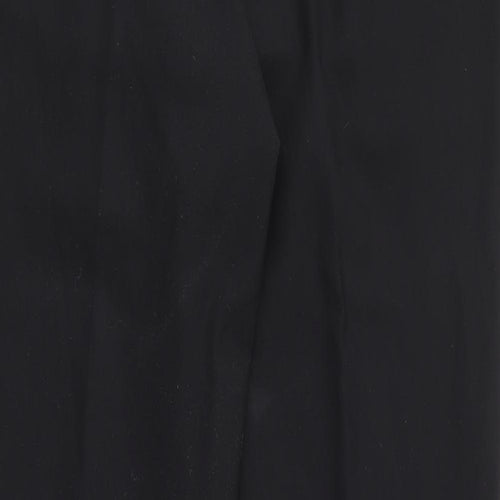 Preworn Womens Black  Polyester Trousers  Size 36 in L32 in Regular Button