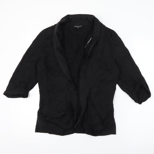 Warehouse Womens Black  Lyocell Jacket Blazer Size 10