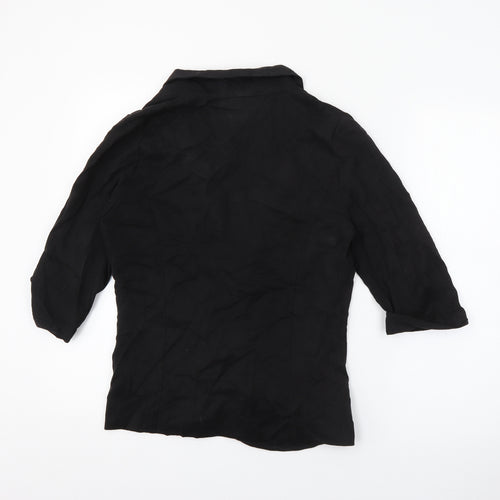 Warehouse Womens Black  Lyocell Jacket Blazer Size 10