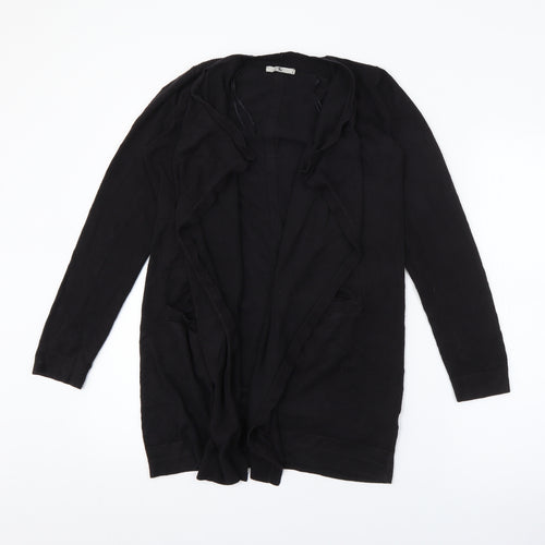 TU Womens Black V-Neck  Viscose Cardigan Jumper Size 8