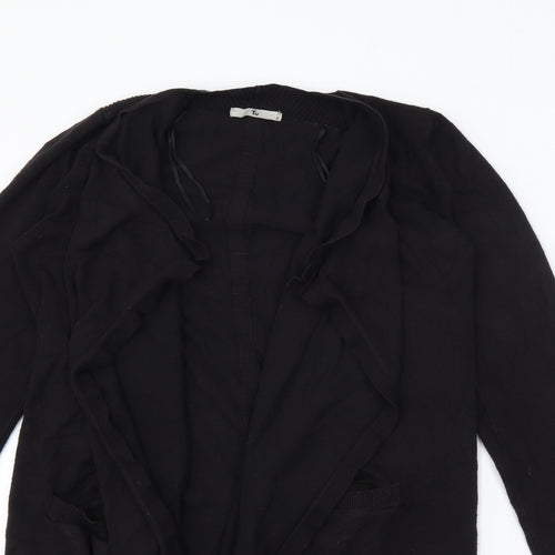 TU Womens Black V-Neck  Viscose Cardigan Jumper Size 8