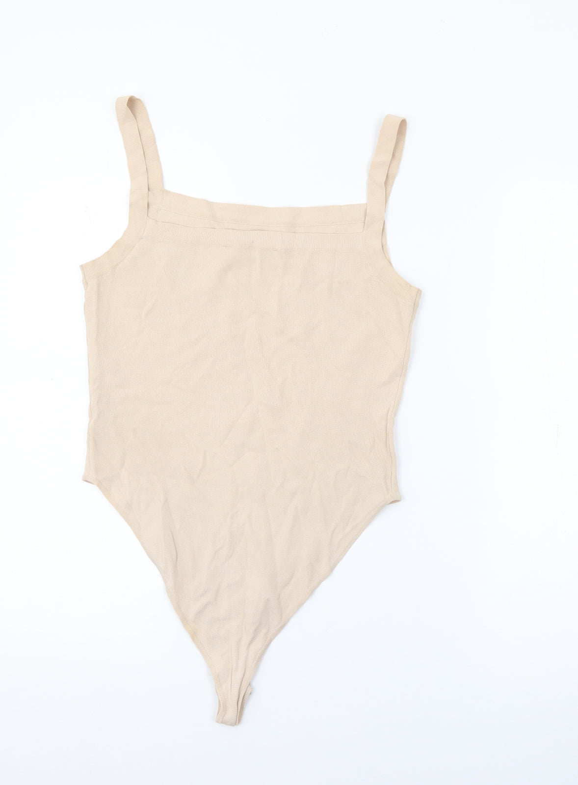 Zara Womens Beige  Viscose Camisole Tank Size L Square Neck