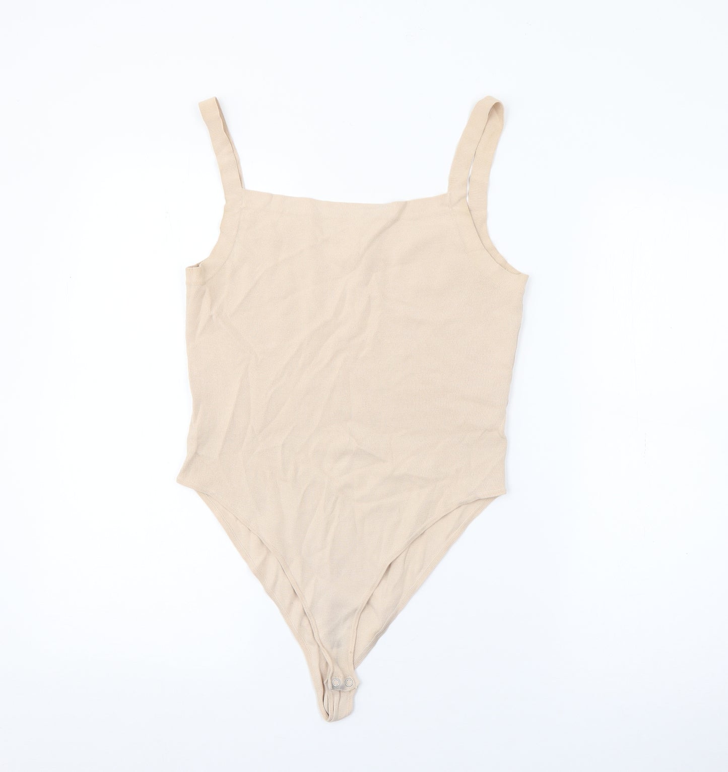 Zara Womens Beige  Viscose Camisole Tank Size L Square Neck