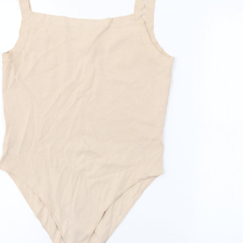 Zara Womens Beige  Viscose Camisole Tank Size L Square Neck
