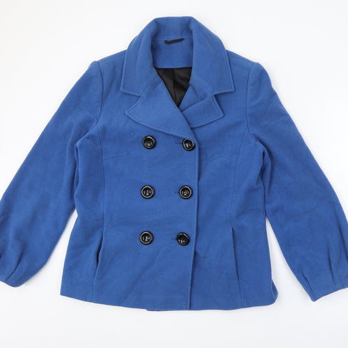 M&Co Womens Blue   Jacket Coat Size 14  Button
