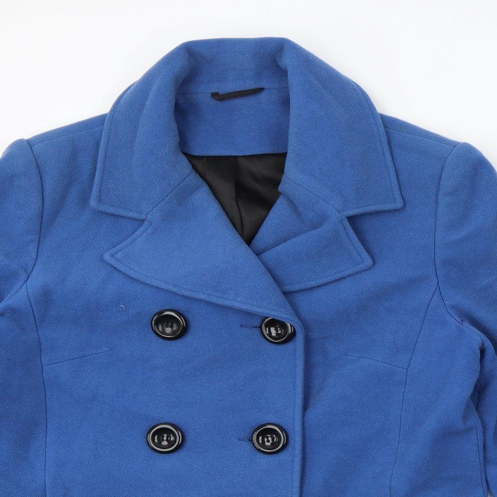 M&Co Womens Blue   Jacket Coat Size 14  Button