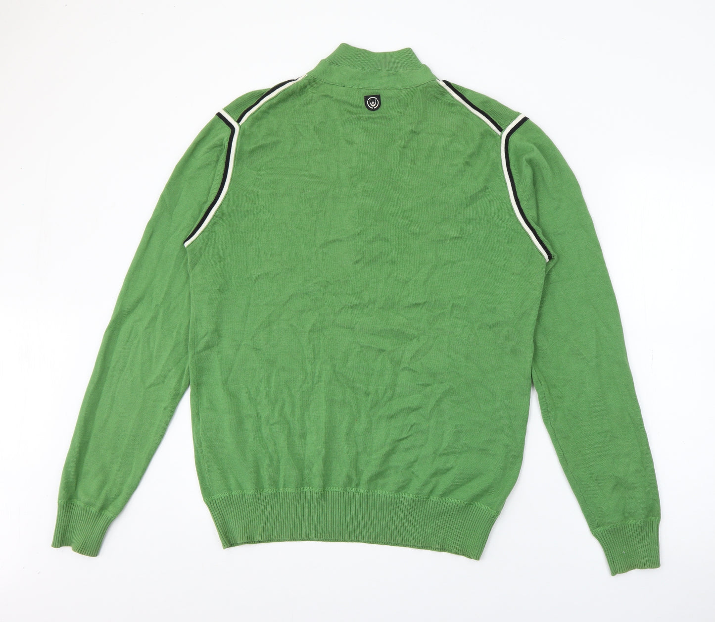 Duck & Cover  Mens Green High Neck  Cotton Pullover Jumper Size M
