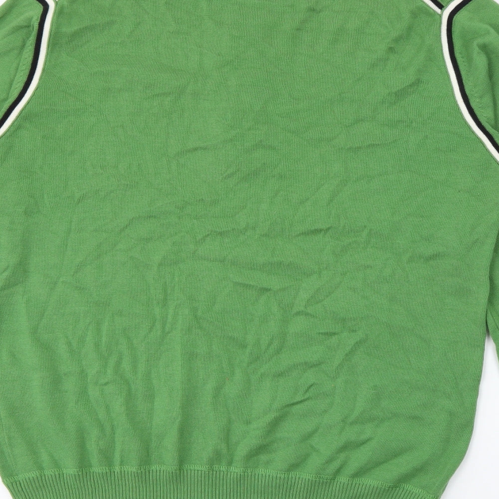 Duck & Cover  Mens Green High Neck  Cotton Pullover Jumper Size M