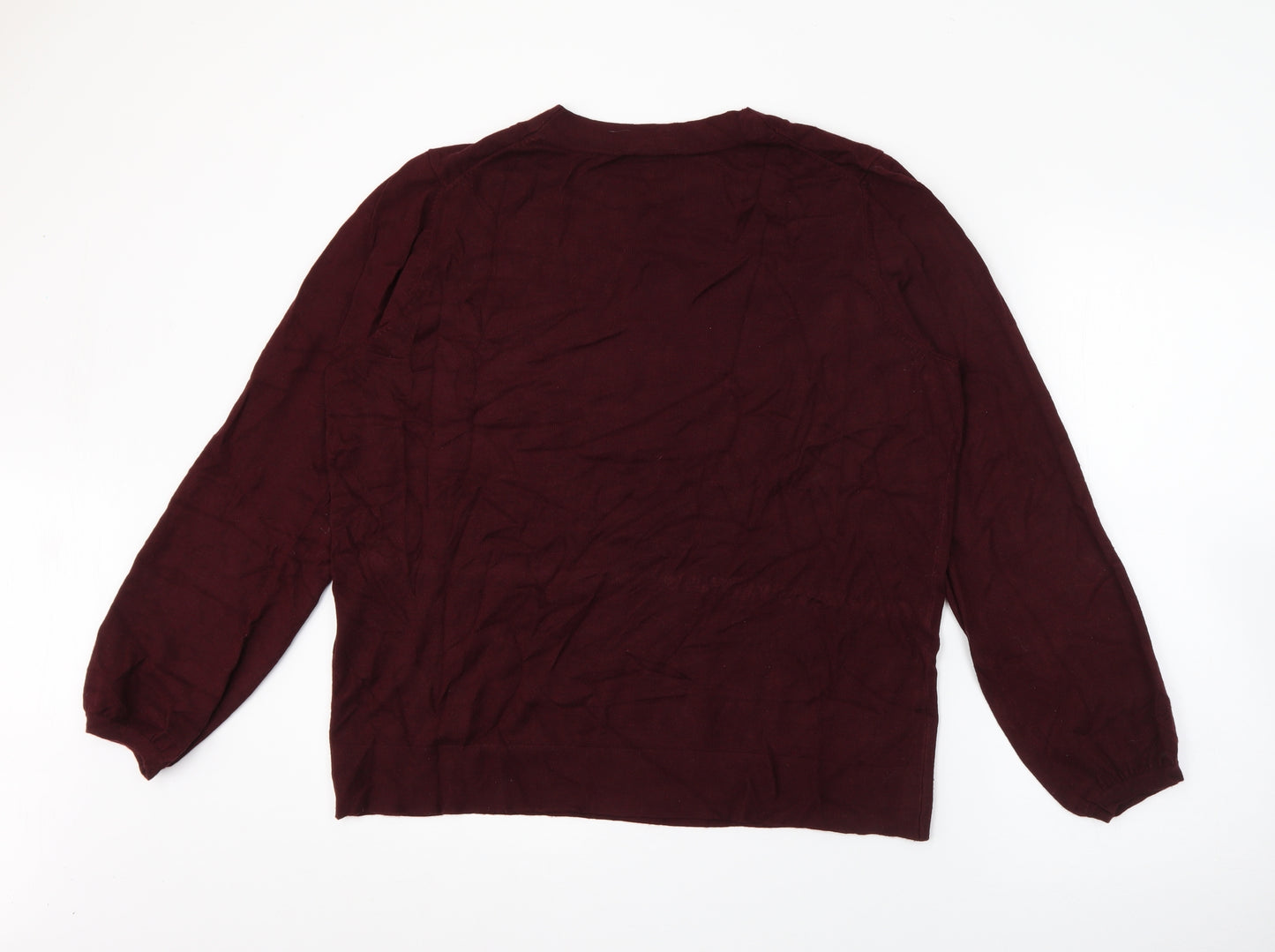 Street One Womens Red Crew Neck  Viscose Pullover Jumper Size 16
