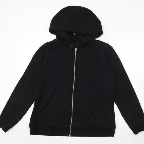 New Look Womens Black  Cotton Full Zip Hoodie Size 14  Zip
