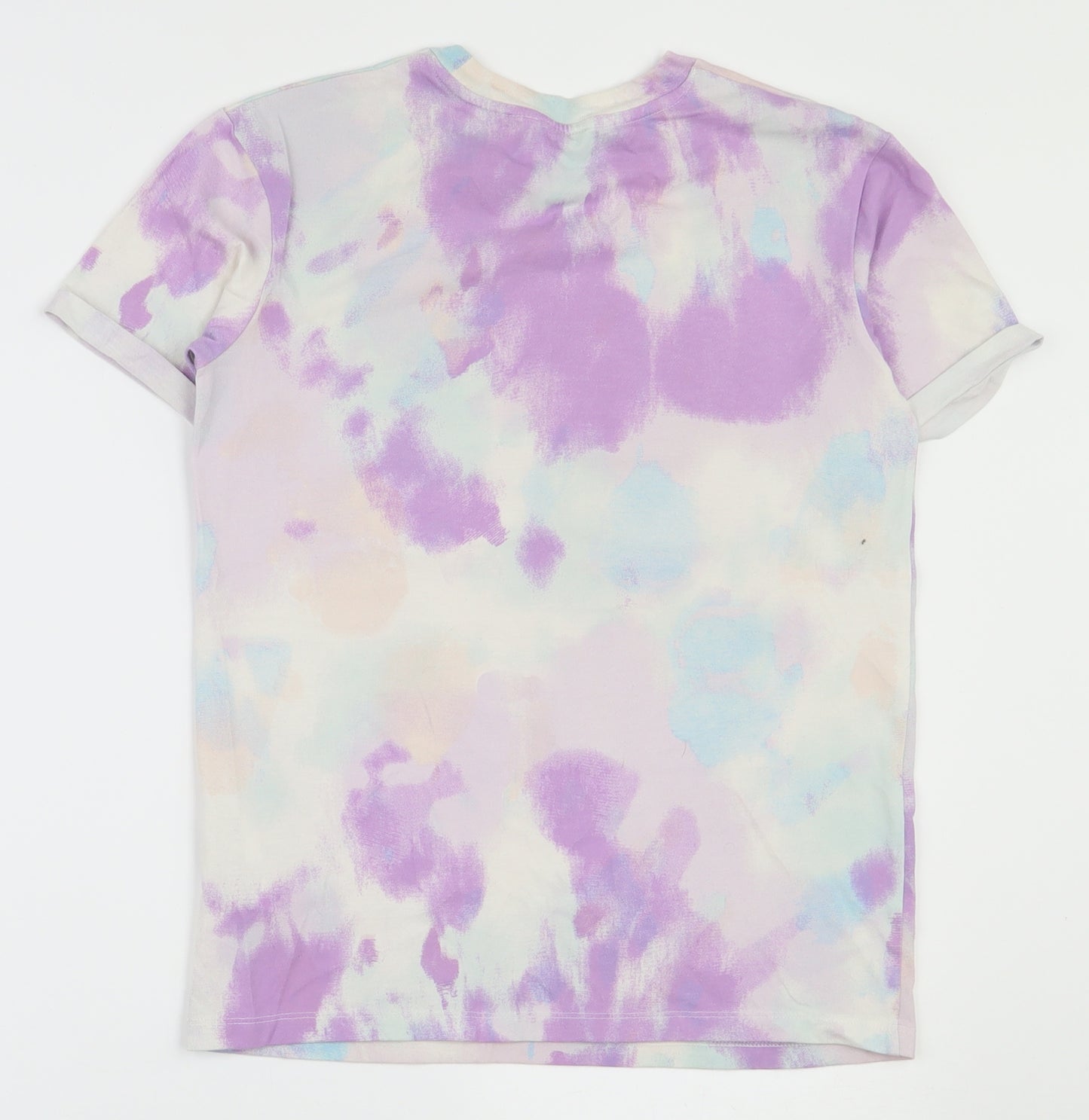 H&M Girls Multicoloured  Cotton Basic T-Shirt Size 9-10 Years Round Neck Pullover - Tie Dye