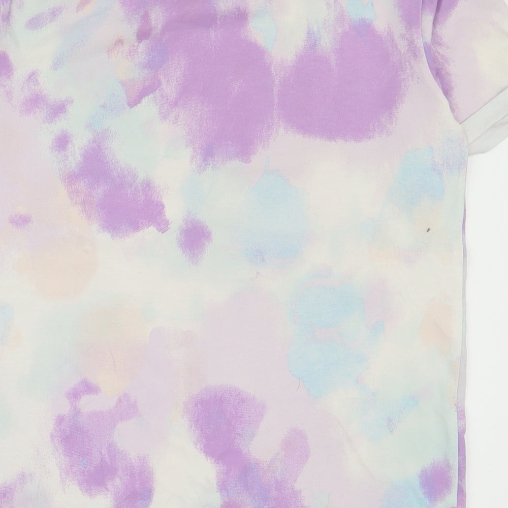 H&M Girls Multicoloured  Cotton Basic T-Shirt Size 9-10 Years Round Neck Pullover - Tie Dye
