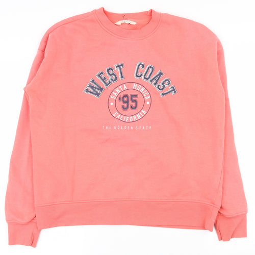 Primark Womens Pink  Cotton Pullover Sweatshirt Size 6  Pullover