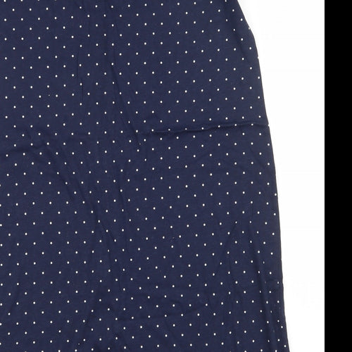 Dunnes Stores Womens Blue Polka Dot 100% Cotton Top Dress Size 8  Button