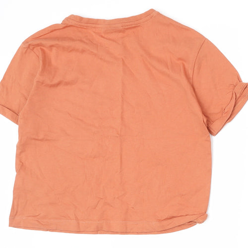 Matalan Girls Orange  100% Cotton Basic T-Shirt Size 10 Years Round Neck Pullover