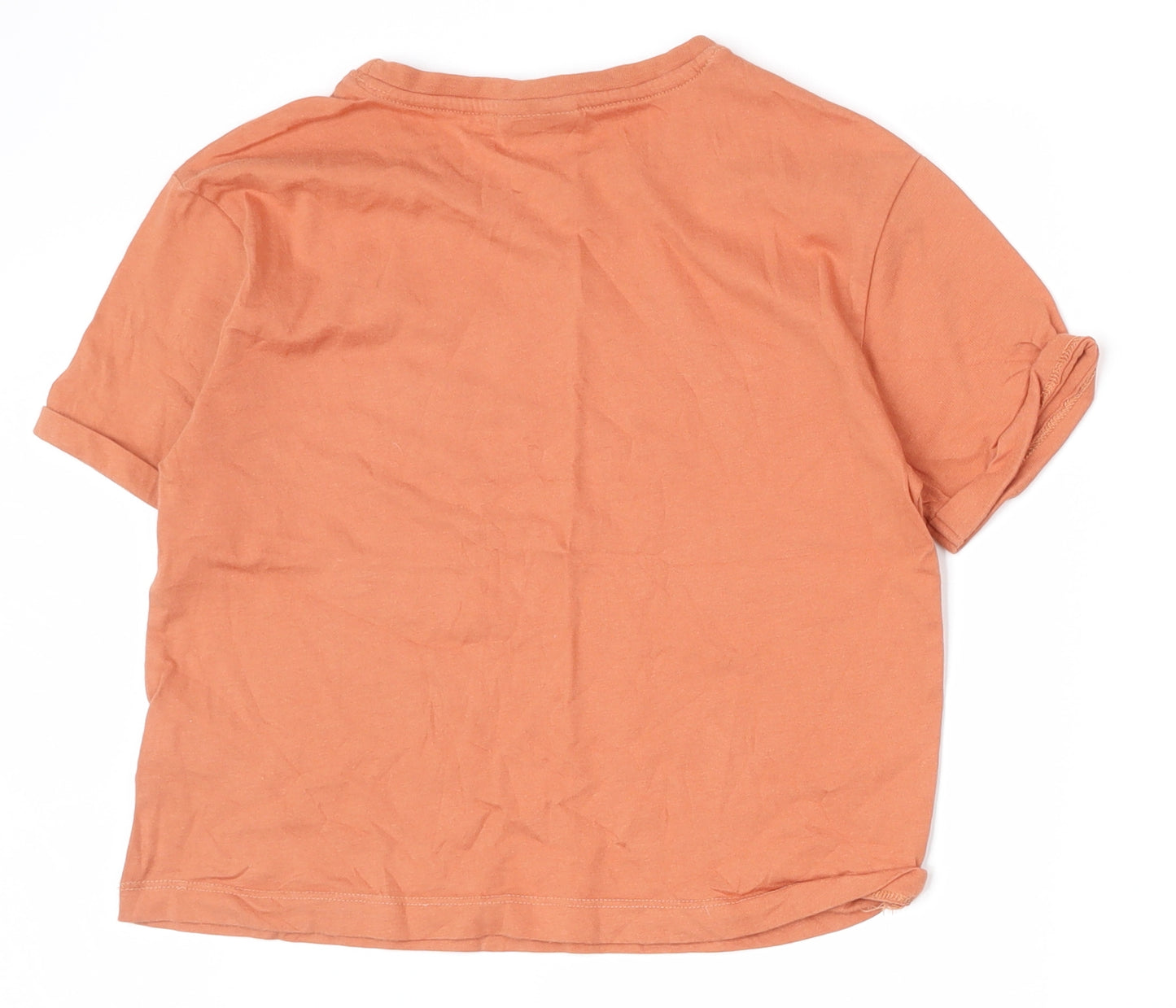 Matalan Girls Orange  100% Cotton Basic T-Shirt Size 10 Years Round Neck Pullover