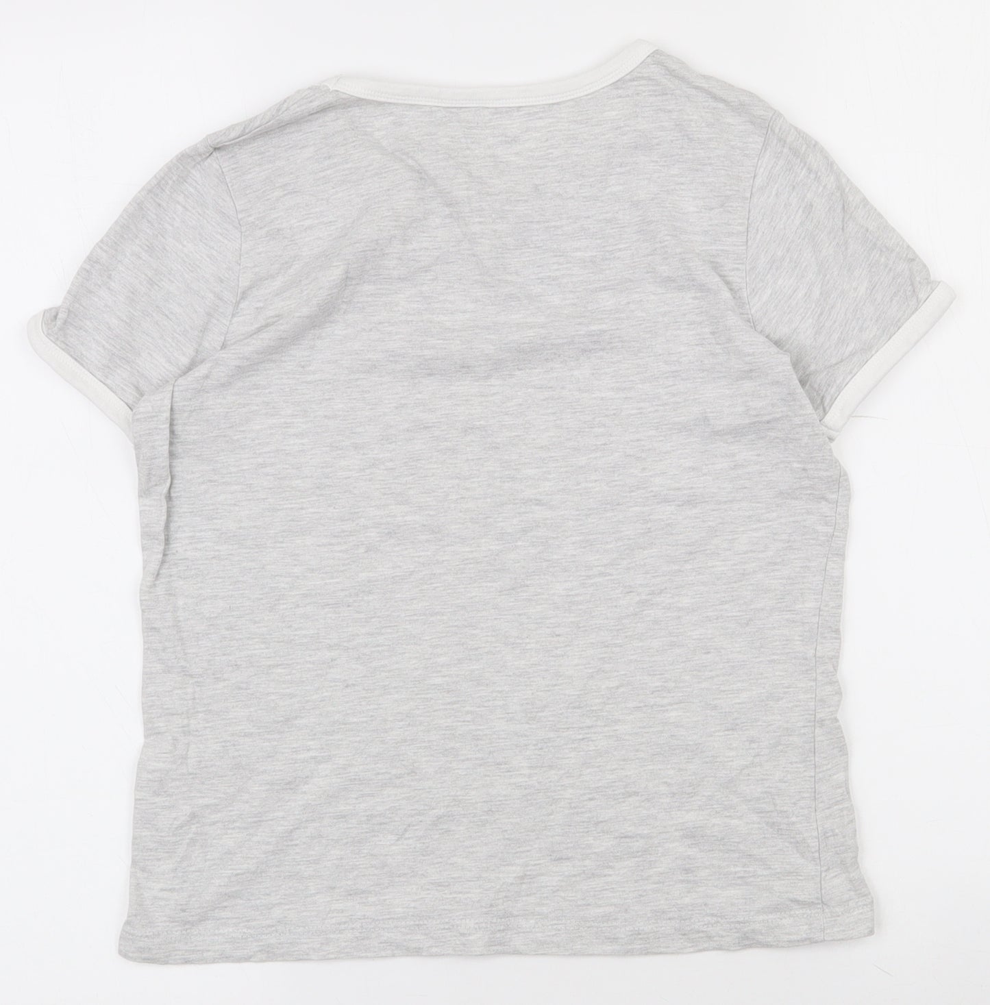 Primark Girls Grey  Cotton Basic T-Shirt Size 10-11 Years Round Neck Pullover
