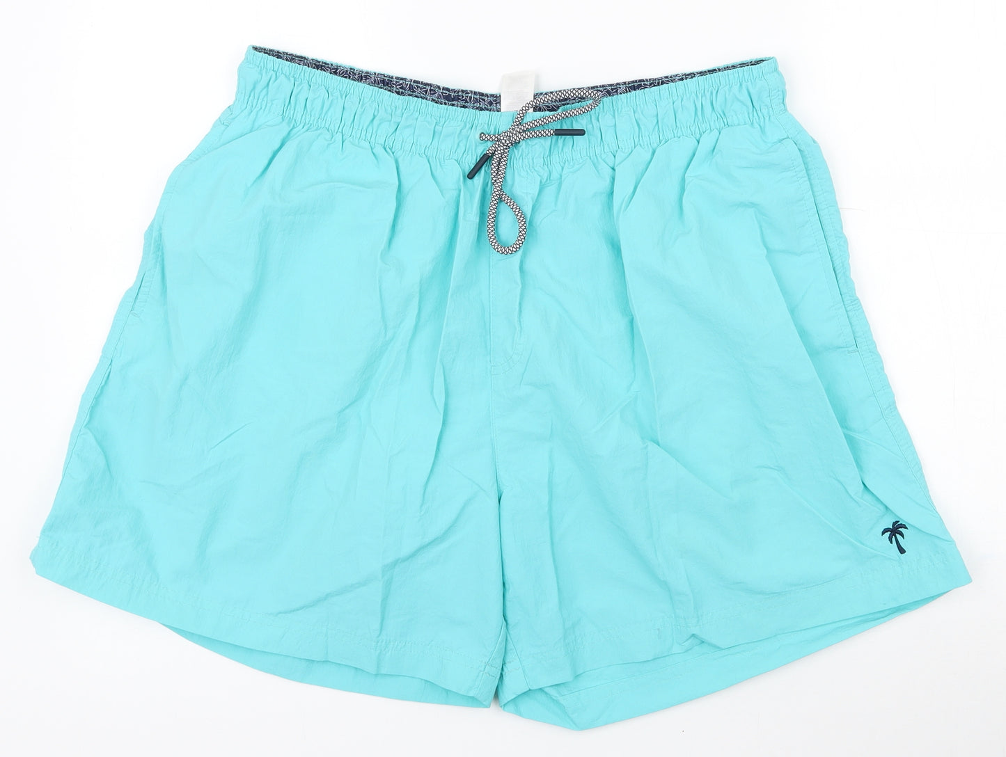 F&F Mens Blue  Nylon Athletic Shorts Size XL  Regular Drawstring