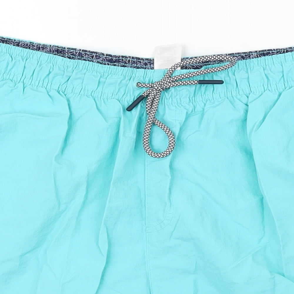 F&F Mens Blue  Nylon Athletic Shorts Size XL  Regular Drawstring