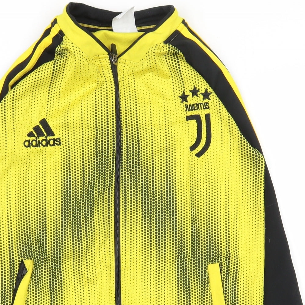 adidas Boys Yellow Spotted Polyester Full Zip Sweatshirt Size 12 Years  Zip