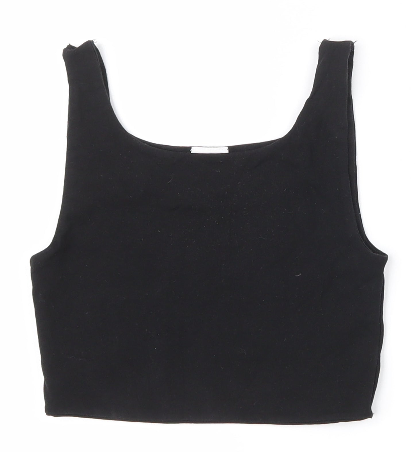 Zara Girls Black  Cotton Cropped Tank Size 10 Years Scoop Neck Pullover