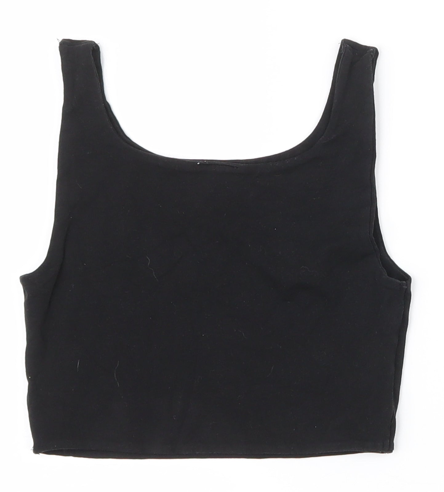 Zara Girls Black  Cotton Cropped Tank Size 10 Years Scoop Neck Pullover