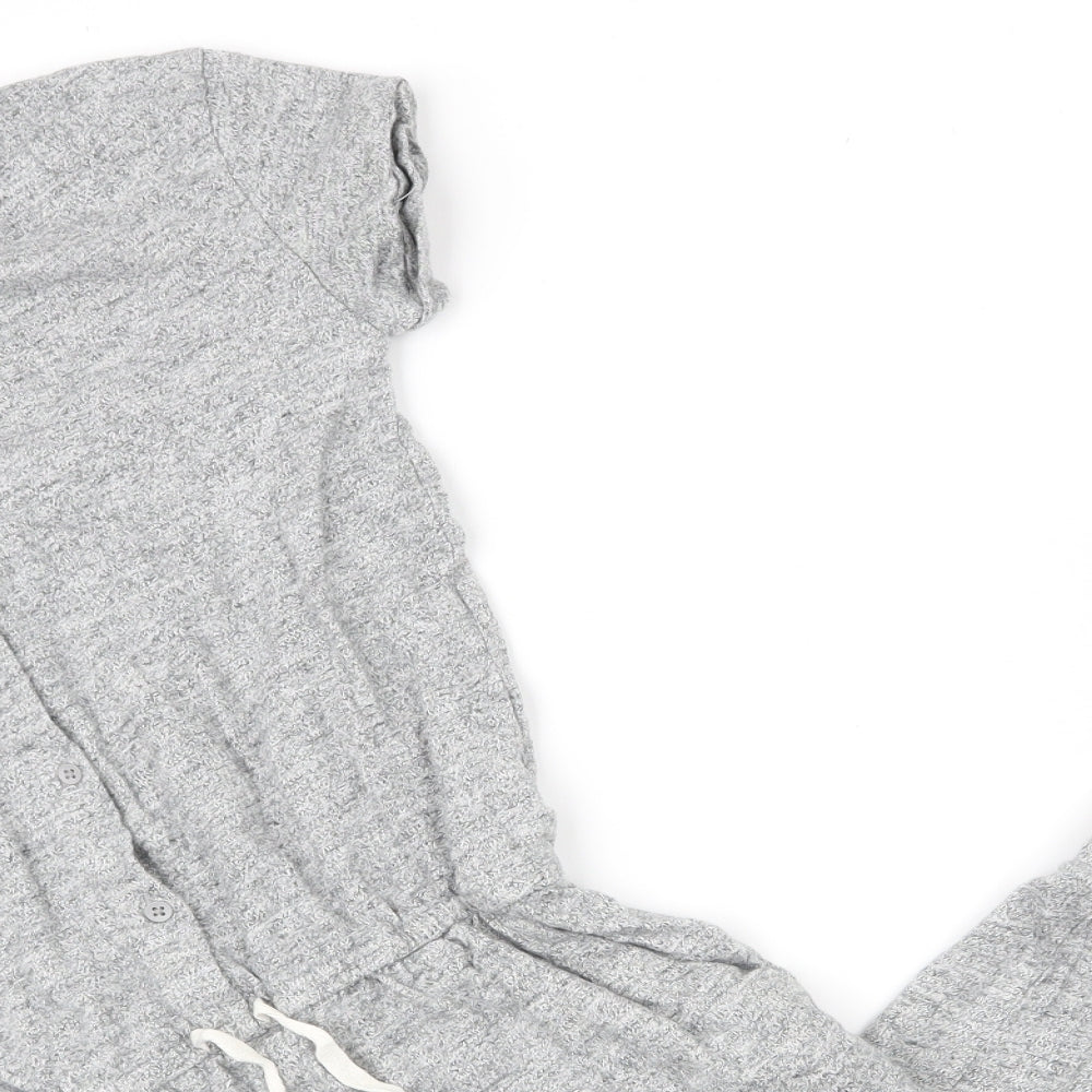 Preworn Womens Grey  100% Cotton Top One Piece Size XL  Button
