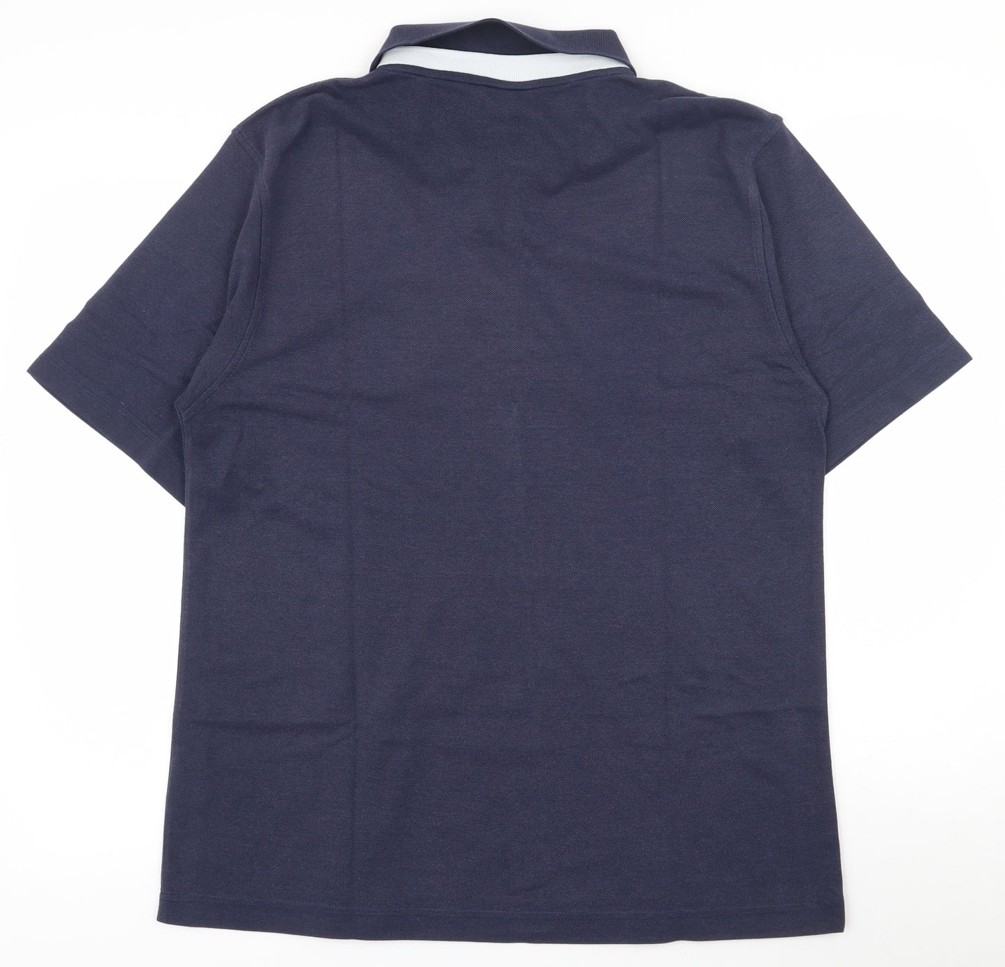 le coq sportif Mens Blue  Polyester  Polo Size L Collared Pullover