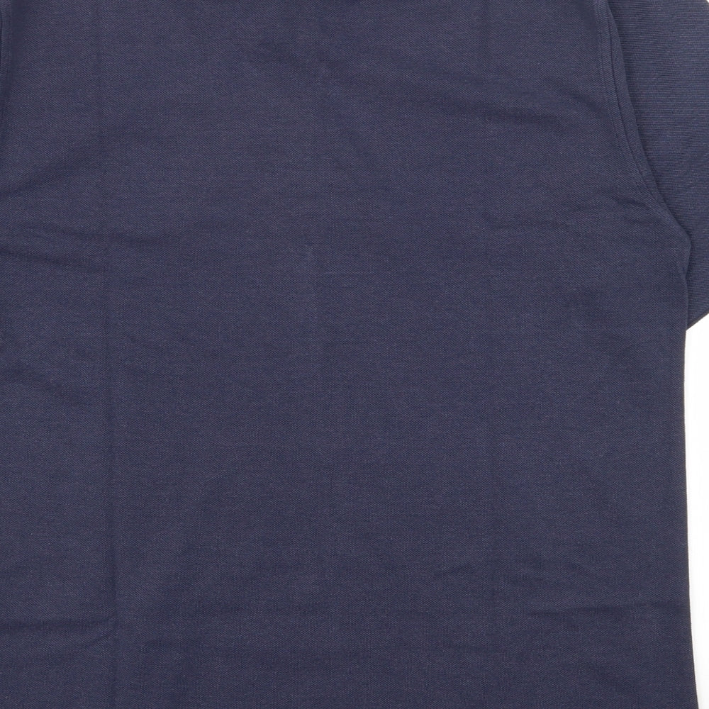 le coq sportif Mens Blue  Polyester  Polo Size L Collared Pullover