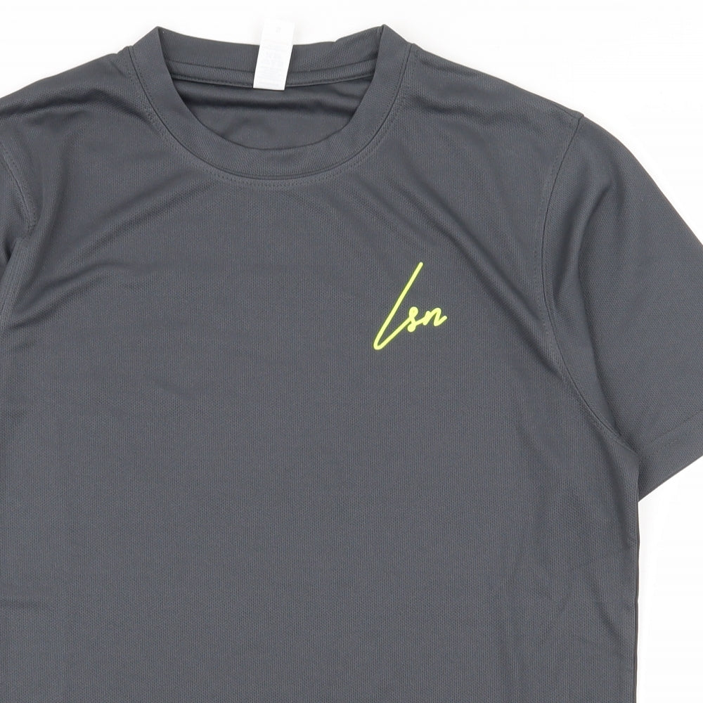 Just Cool Mens Grey  Polyester  T-Shirt Size S Crew Neck